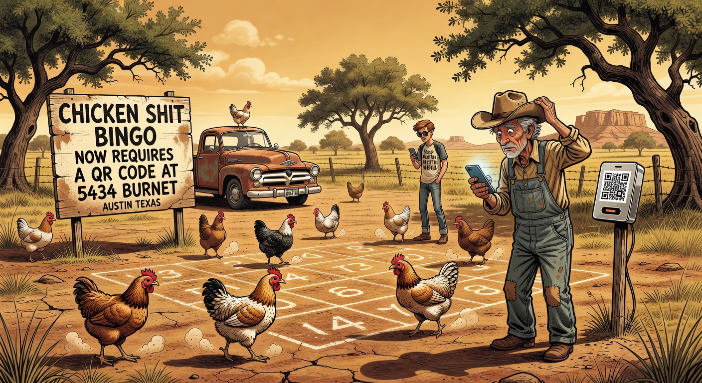 Chicken Shit Bingo Now Requires a QR Code at 5434 Burnet