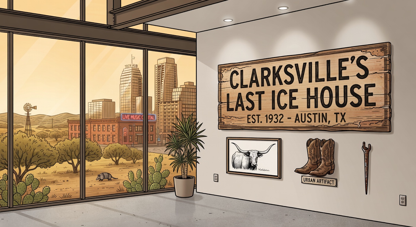 Clarksville's Last Ice House Sign Just Got Repurposed as Lobby Art
