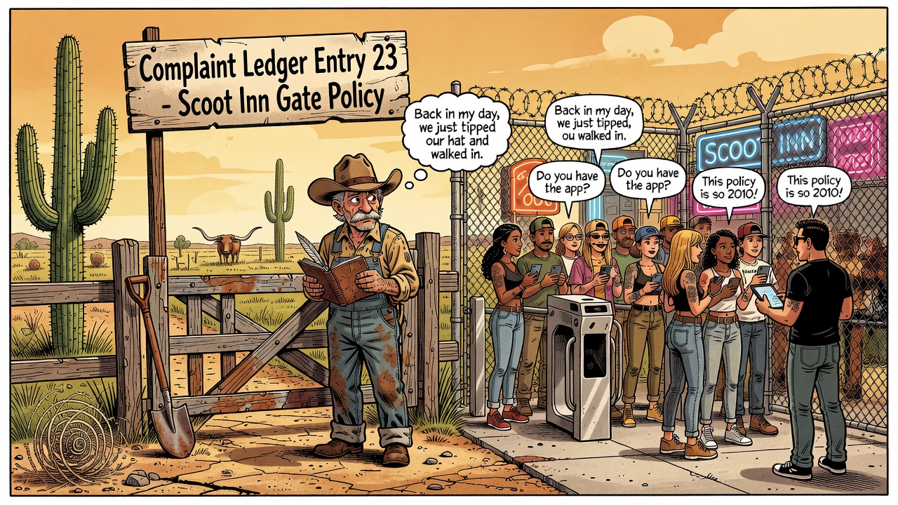 Complaint Ledger Entry 23 - Scoot Inn Gate Policy
