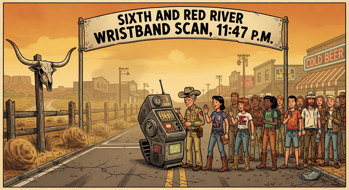 Sixth and Red River Wristband Scan, 11:47 p.m.