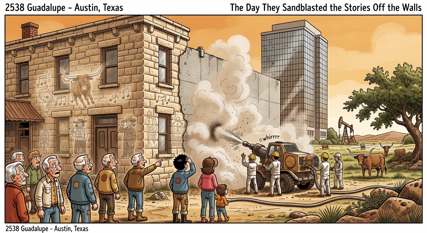 The Day They Sandblasted the Stories Off the Walls at 2538 Guadalupe