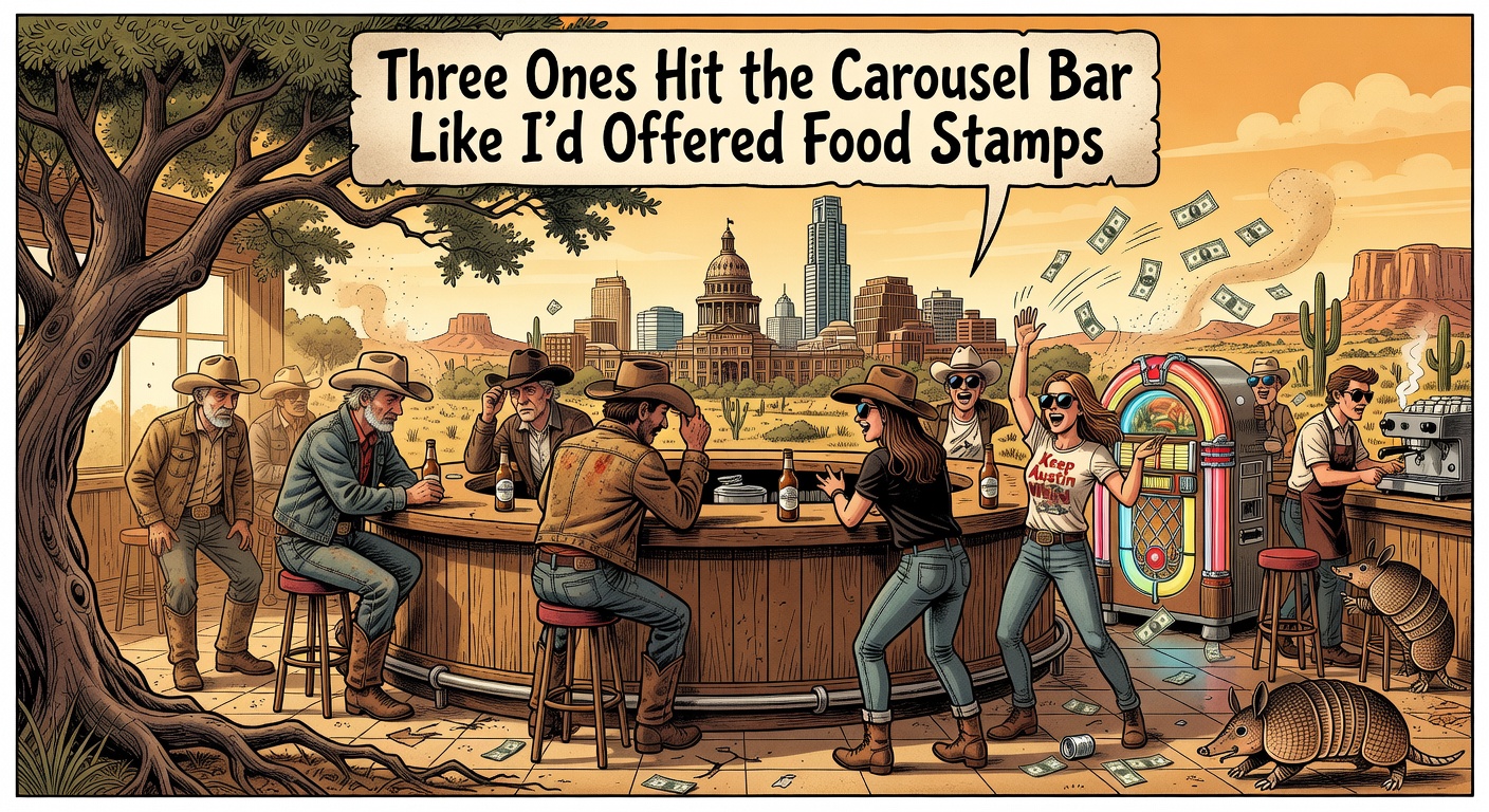 Three Ones Hit the Carousel Bar Like I'd Offered Food Stamps